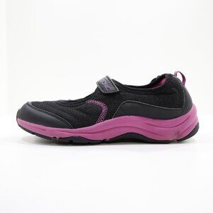 Vionic Sunset Black Fabric Pink Mary Jane Comfort Flats - 7
